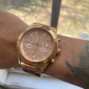 Michael Kors oversized rose gold watch